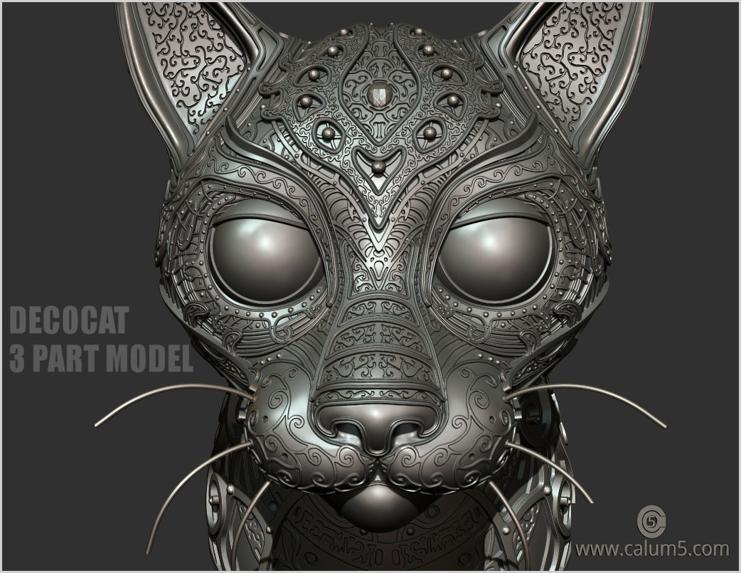 DecoCat cat bust 3D print model_15