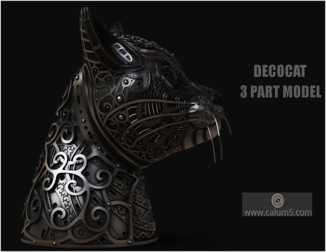 DecoCat cat bust 3D print model_22