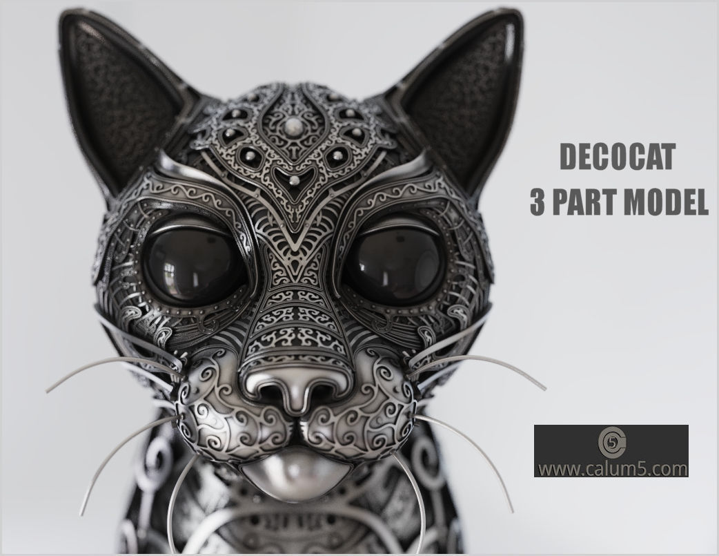 DecoCat cat bust 3D print model_23