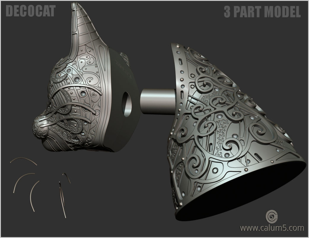 DecoCat cat bust 3D print model_13