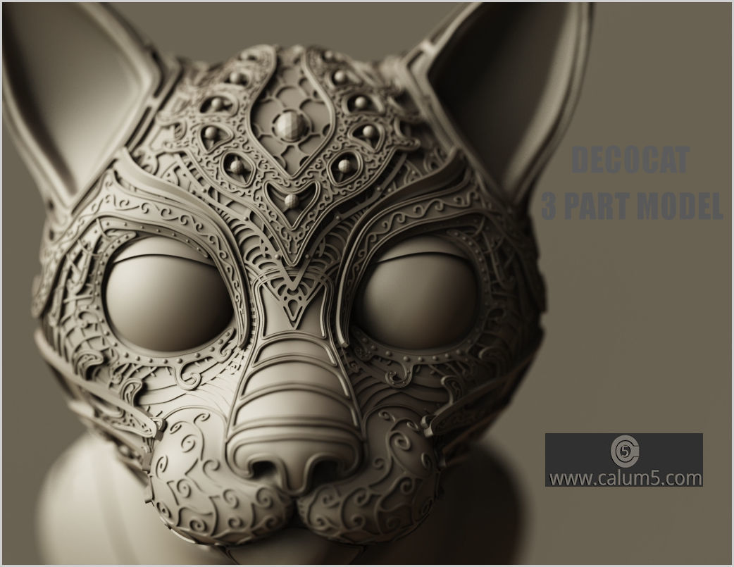DecoCat cat bust 3D print model_6
