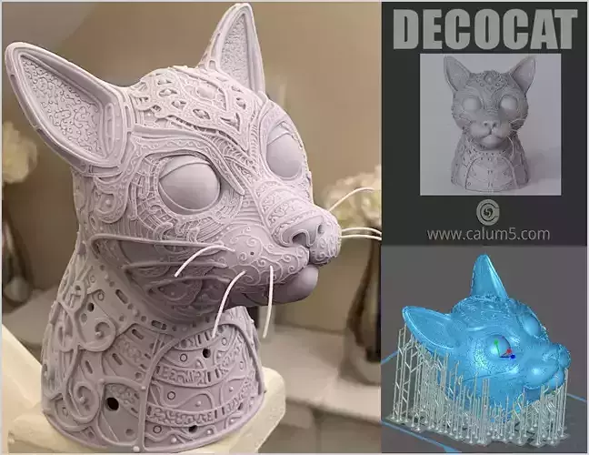 DecoCat cat bust 3D print model