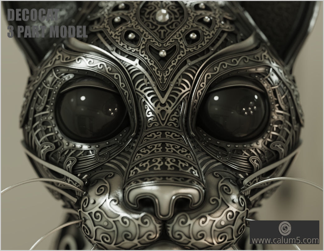 DecoCat cat bust 3D print model_1