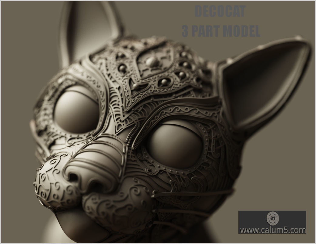 DecoCat cat bust 3D print model_16