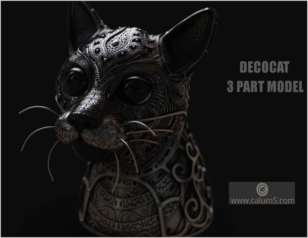DecoCat cat bust 3D print model_21