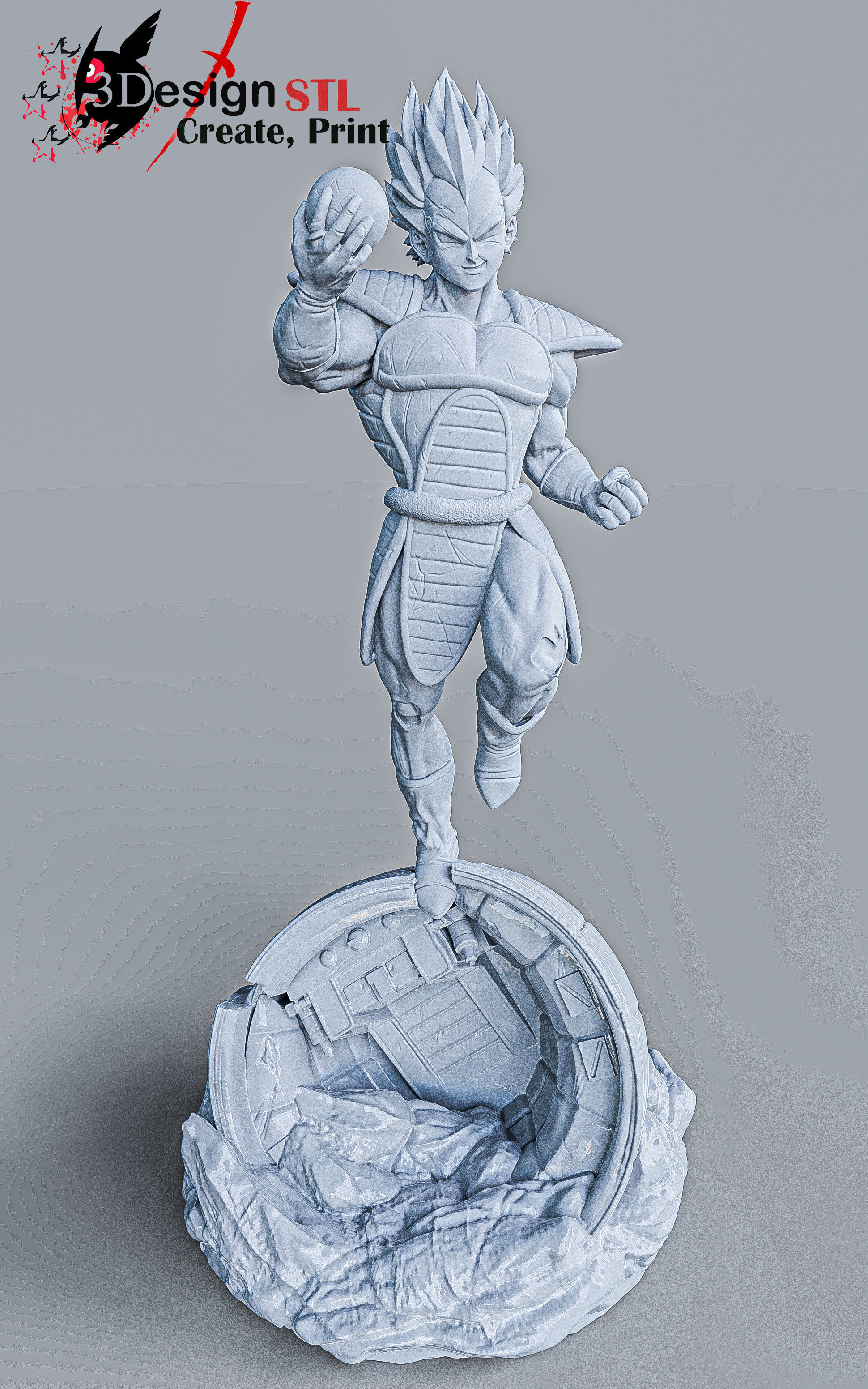 VEGETA REAL  ON CAPSULE  3D print model_10