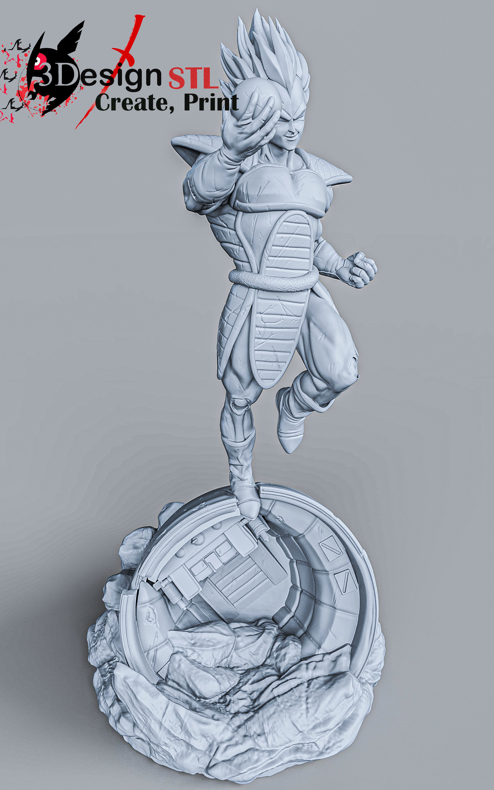 VEGETA REAL  ON CAPSULE  3D print model_11