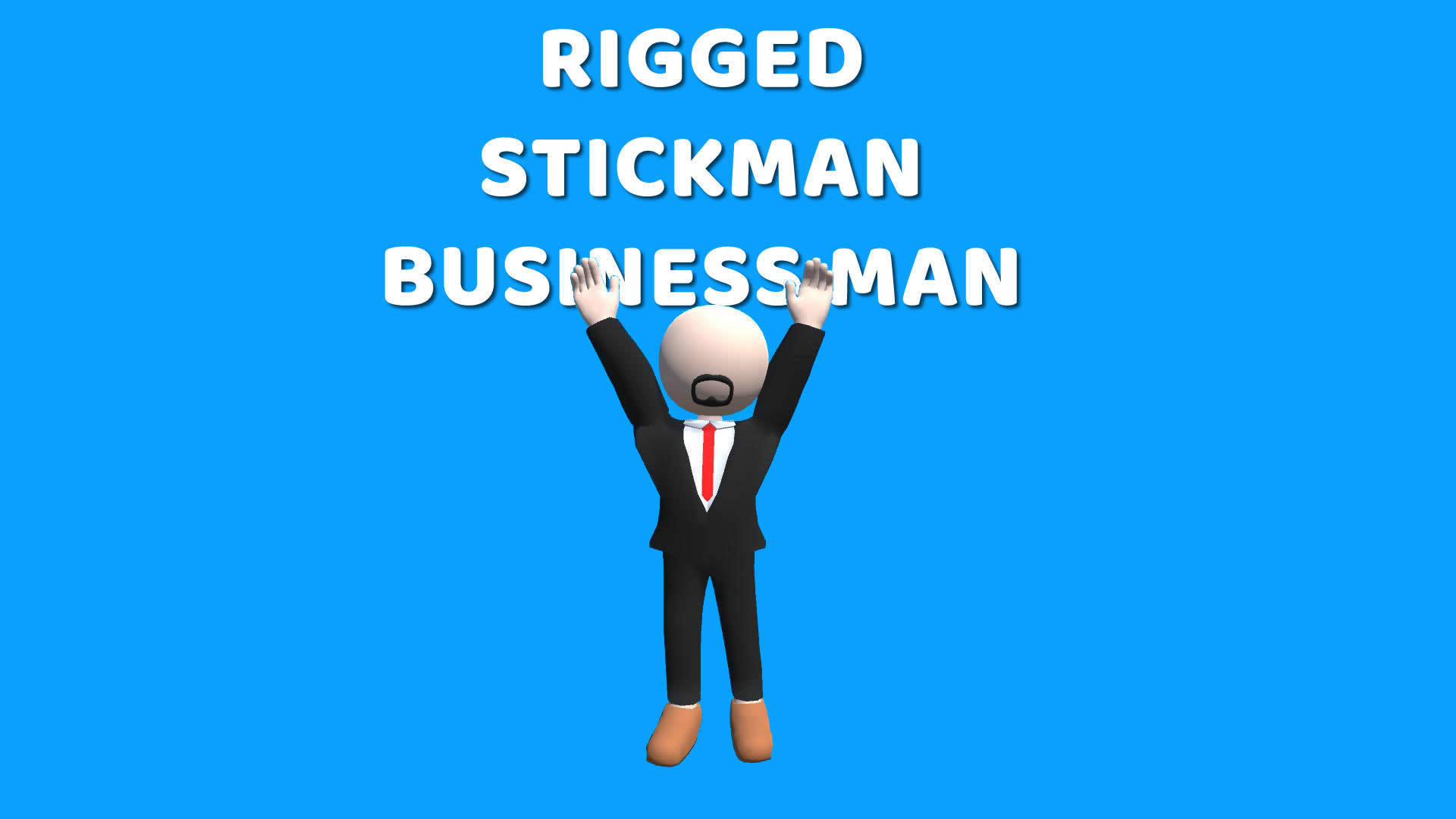 Business Man - Simple Low Poly Stickman Character - 3D Model Low-poly 3D model_4