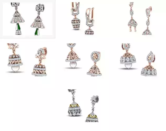 7 Drops Earrings 3dm renders details 