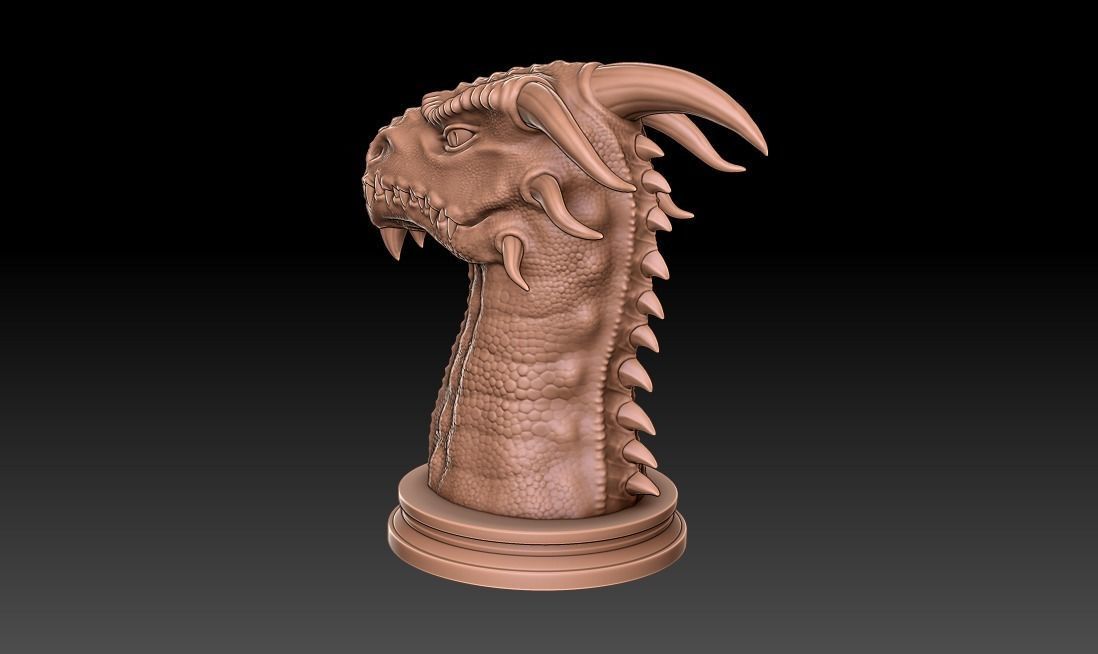 Dragon Bust 3D print model_3