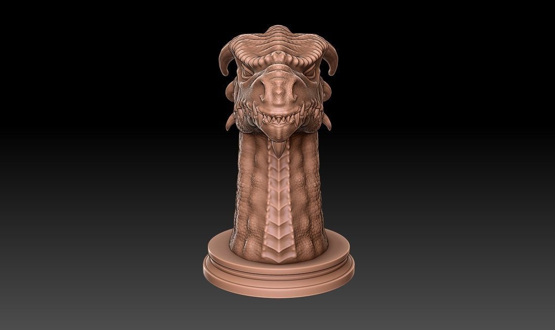 Dragon Bust 3D print model_4