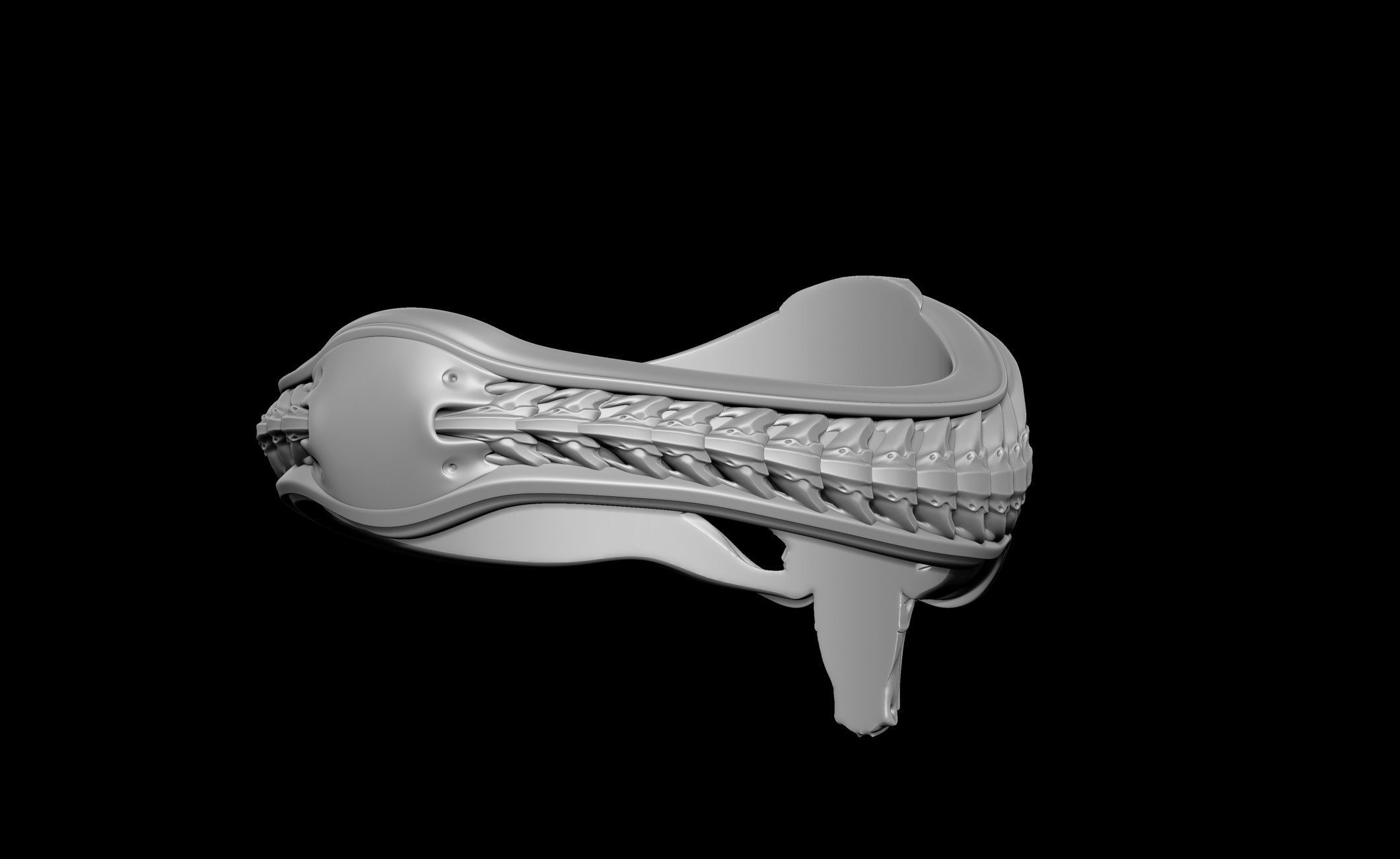 Pilot Skull Biomachanic Ring  3D print model_13