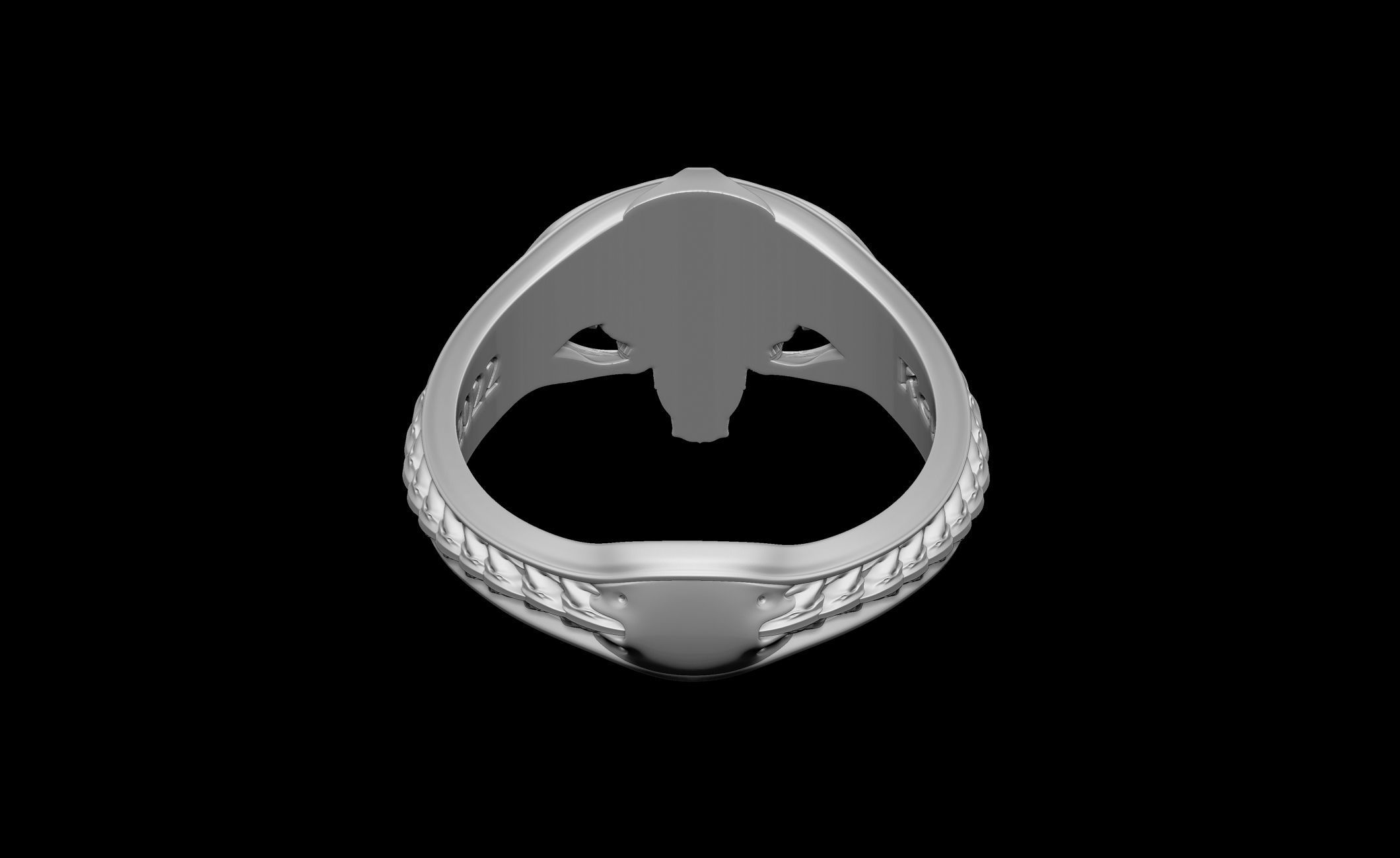 Pilot Skull Biomachanic Ring  3D print model_20