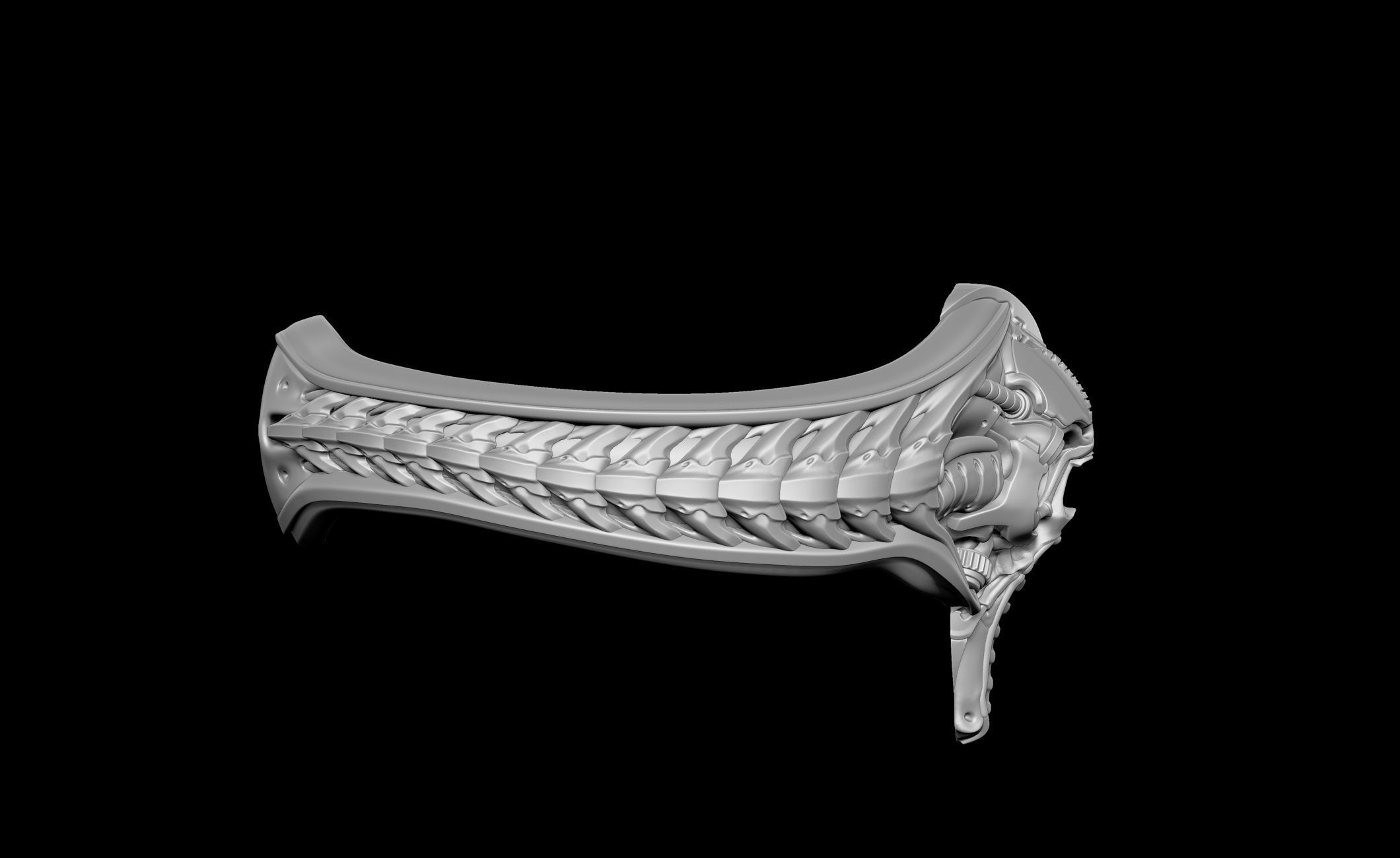 Pilot Skull Biomachanic Ring  3D print model_15