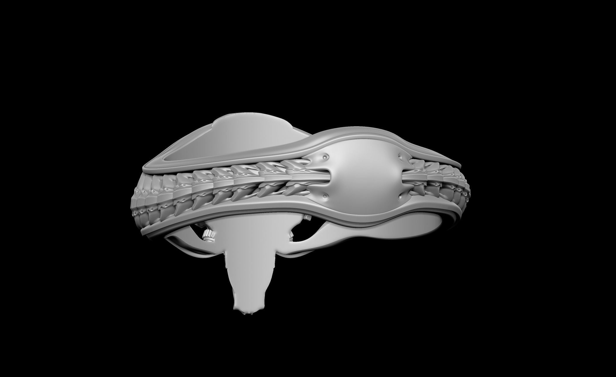 Pilot Skull Biomachanic Ring  3D print model_10