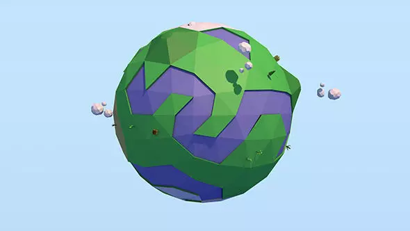 Lowpoly World polygonal egg Low-poly 3D model_0