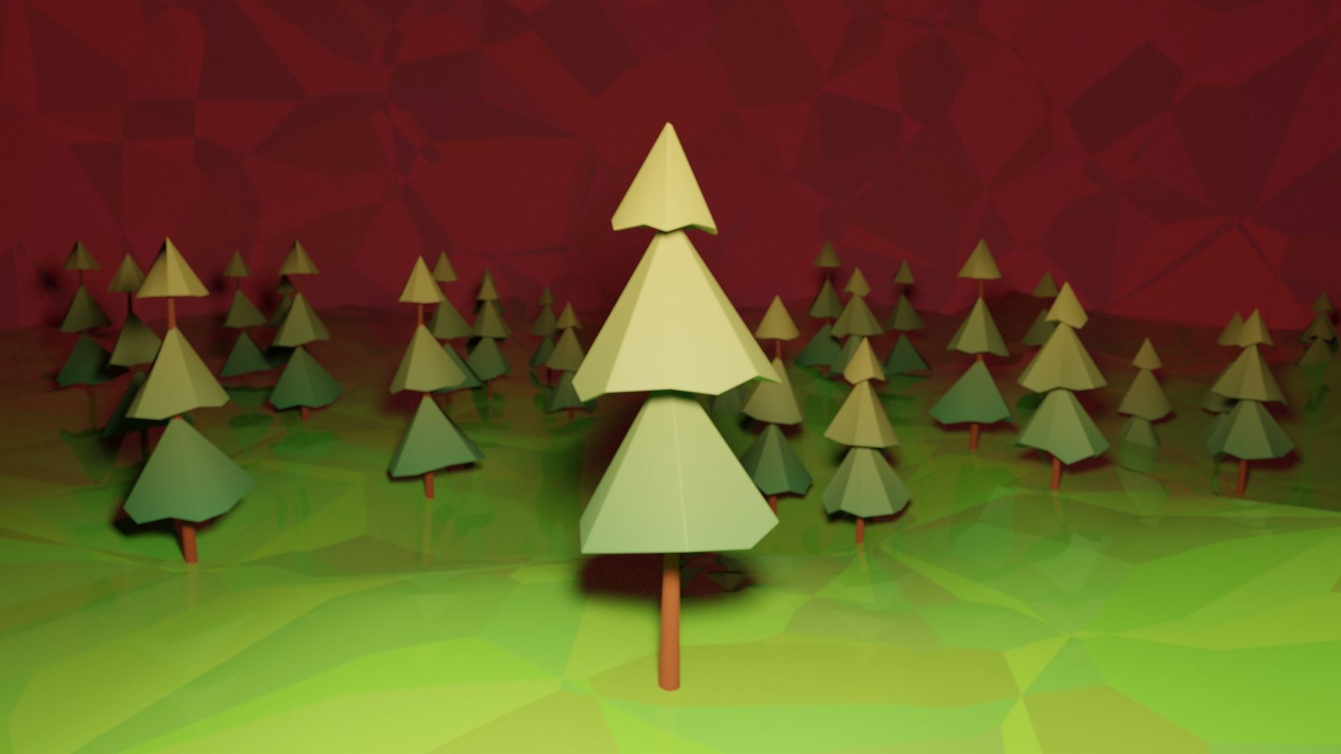 Pine low-poly 3D models pack Free low-poly 3D model_2