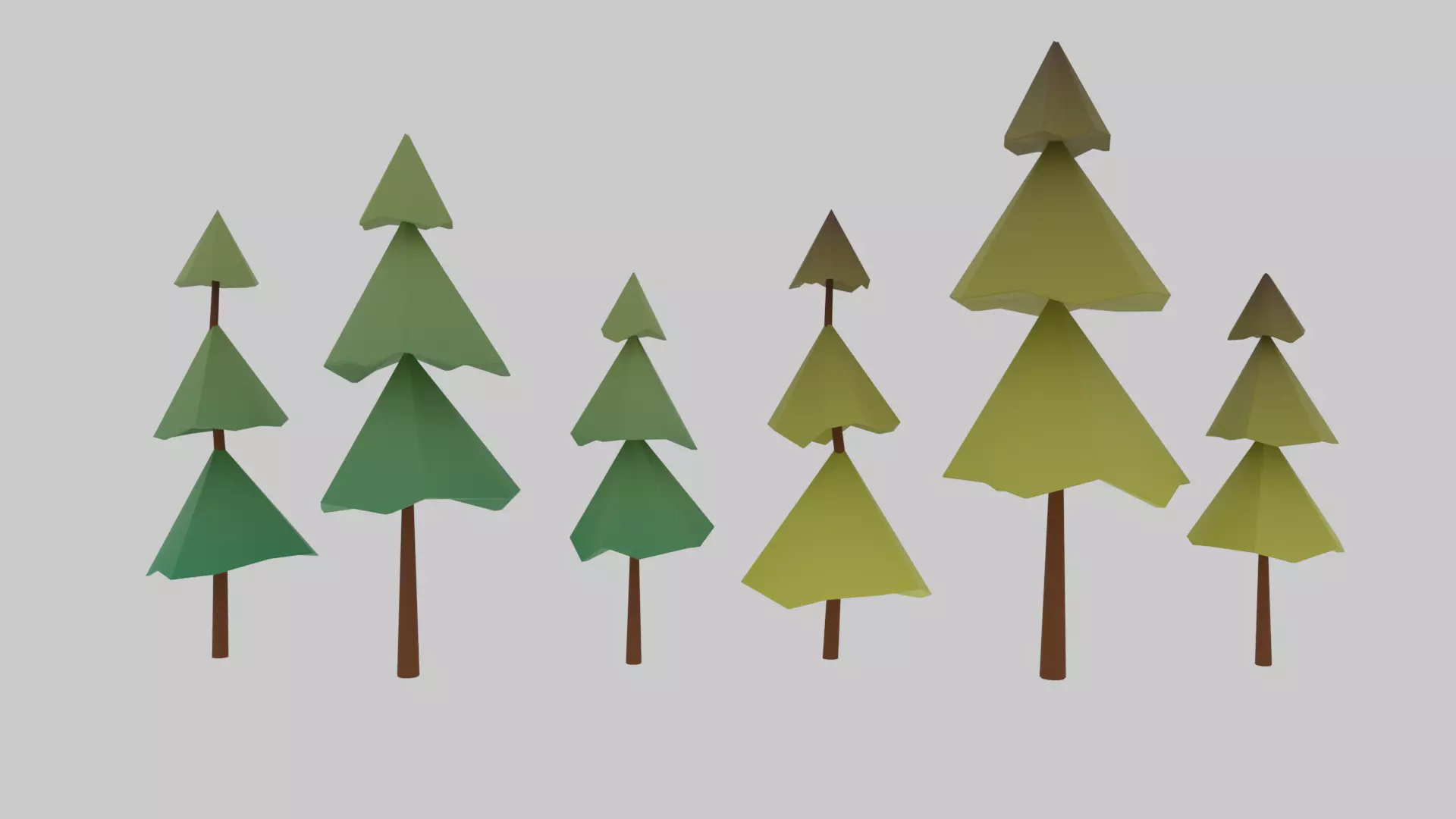 Pine low-poly 3D models pack Free low-poly 3D model_0