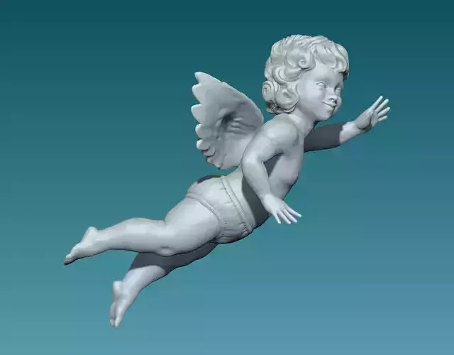 Angel cupid flying in air