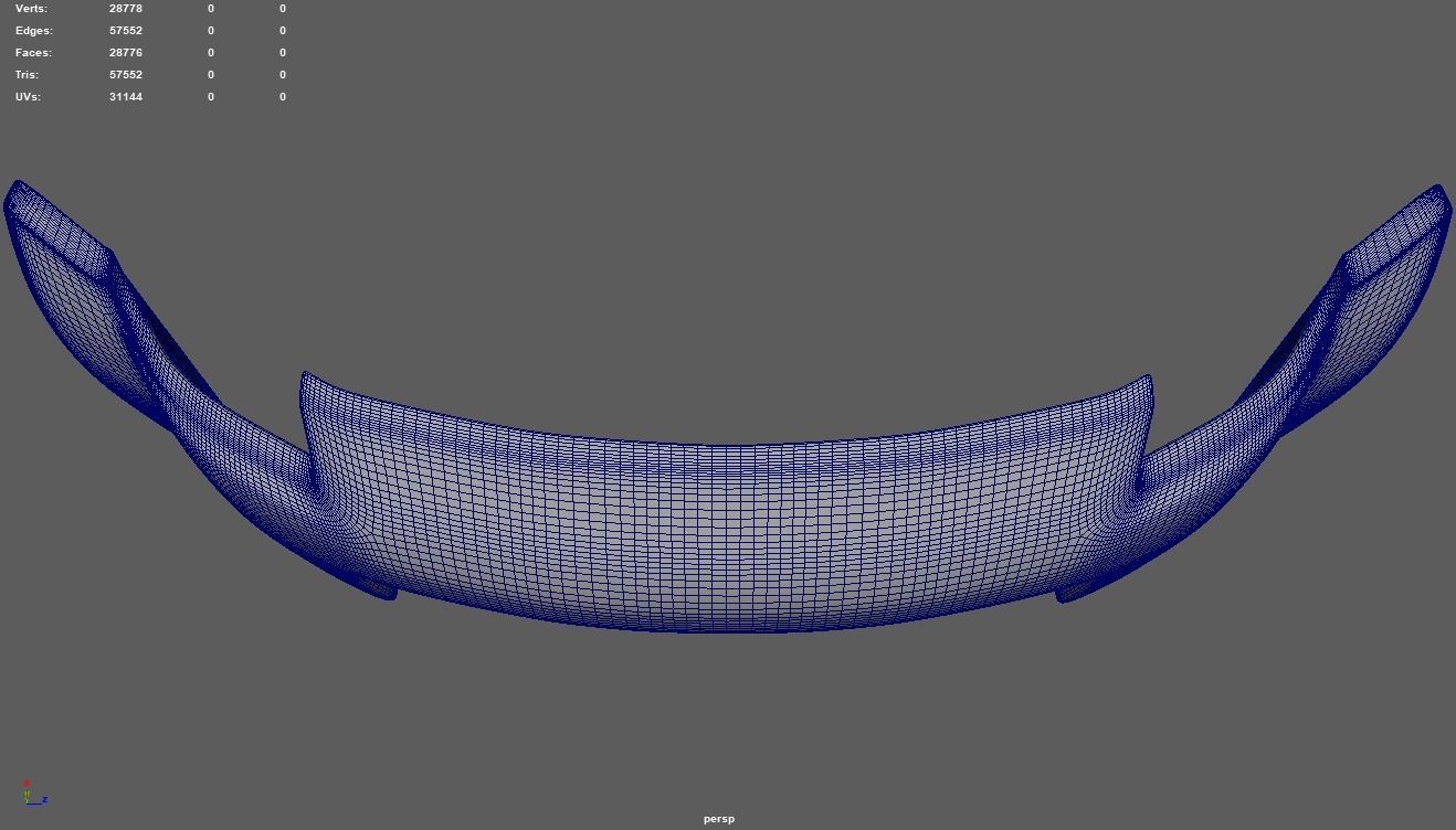 Front Bumper Car 02 Low-poly 3D model_10