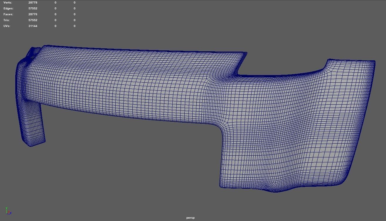 Front Bumper Car 02 Low-poly 3D model_6