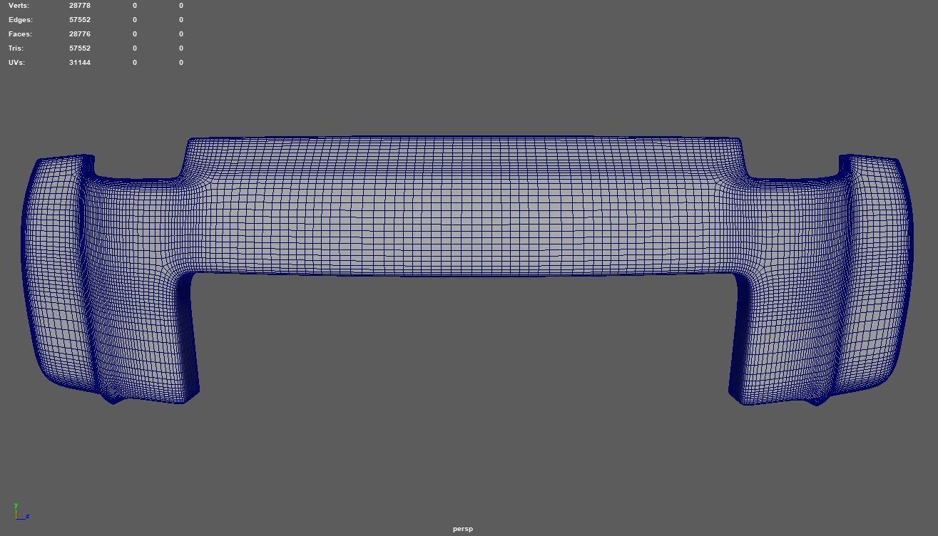 Front Bumper Car 02 Low-poly 3D model_7