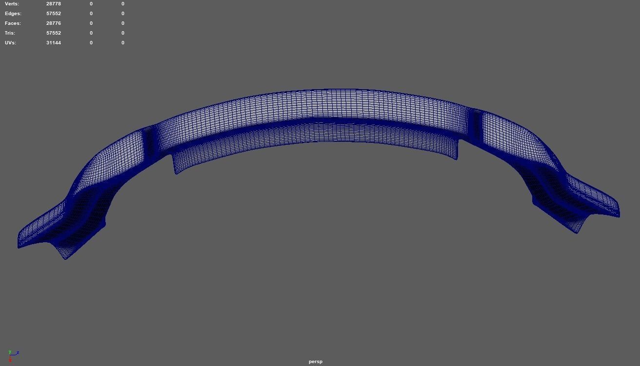 Front Bumper Car 02 Low-poly 3D model_9