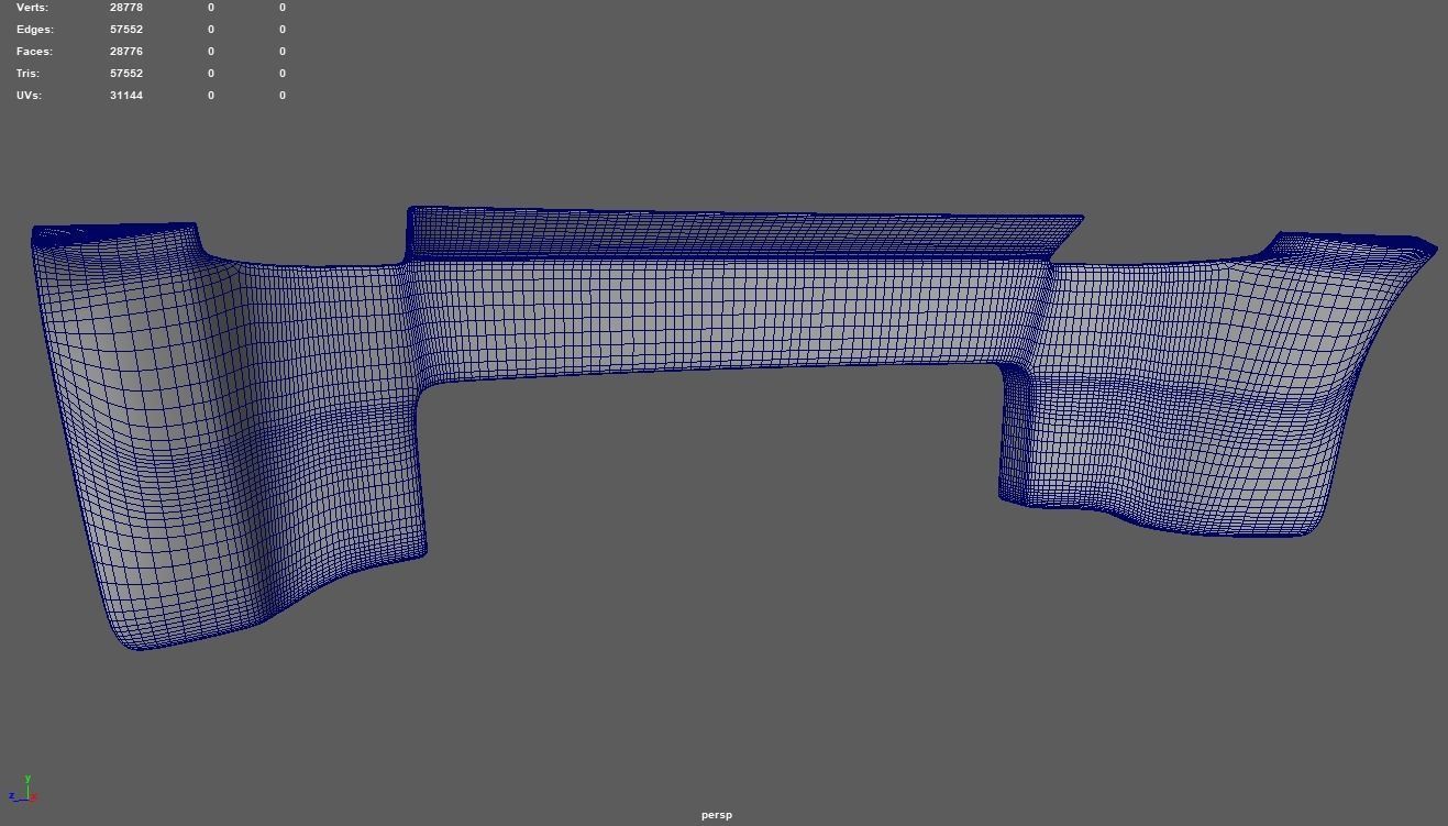 Front Bumper Car 02 Low-poly 3D model_8