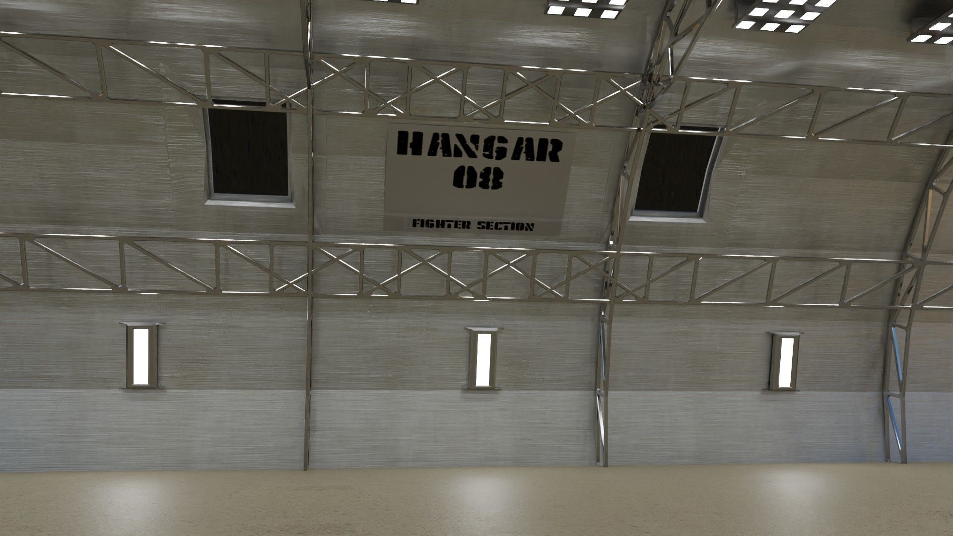 Hangar building 3D model_8