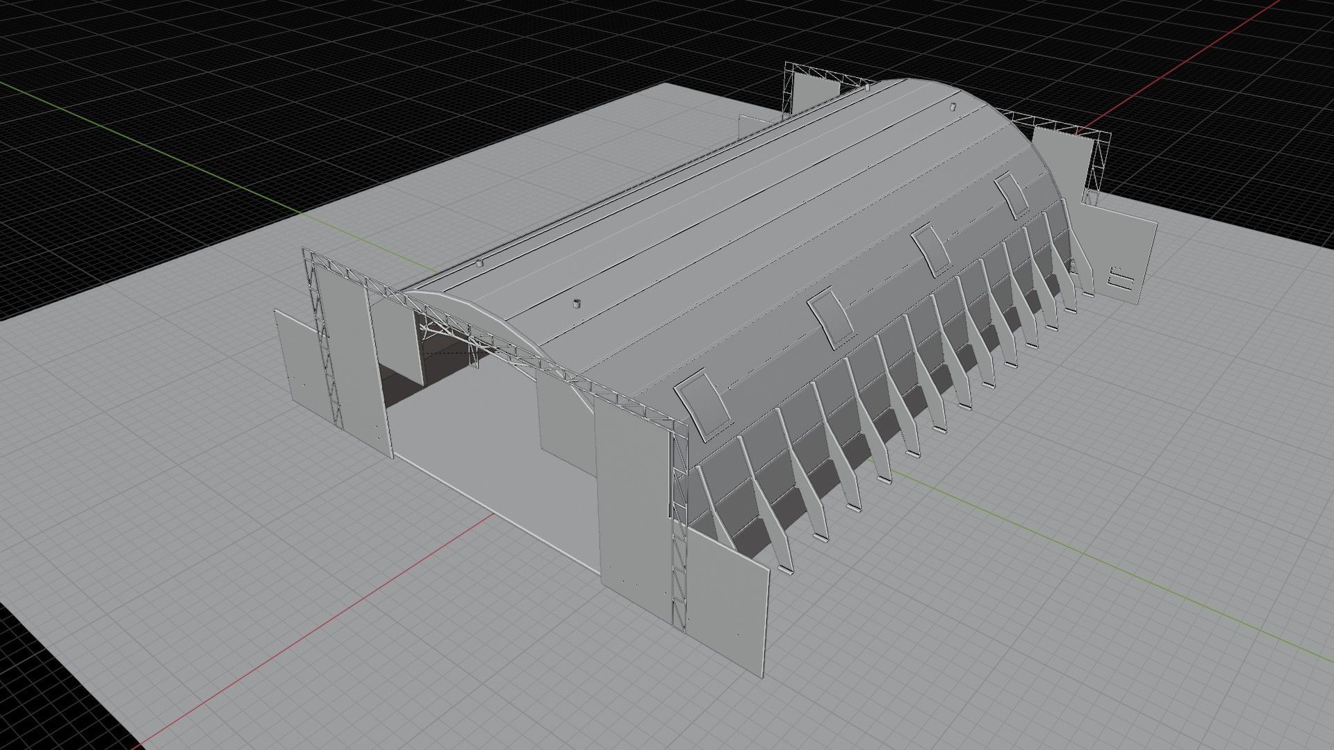 Hangar building 3D model_9