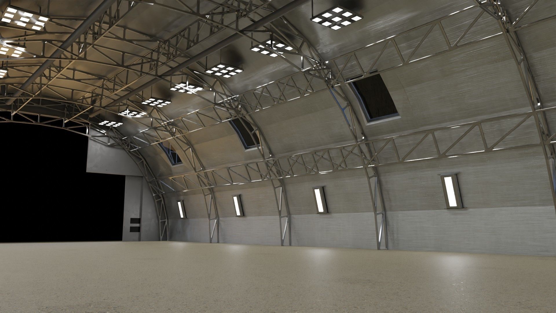 Hangar building 3D model_7