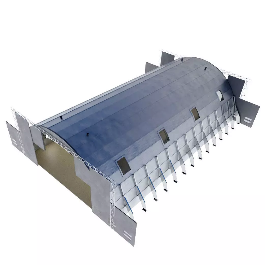 Hangar building 3D model_0