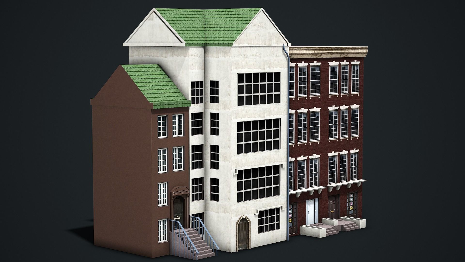 Modern House 01 - Low Poly Game Ready Low-poly 3D model_3