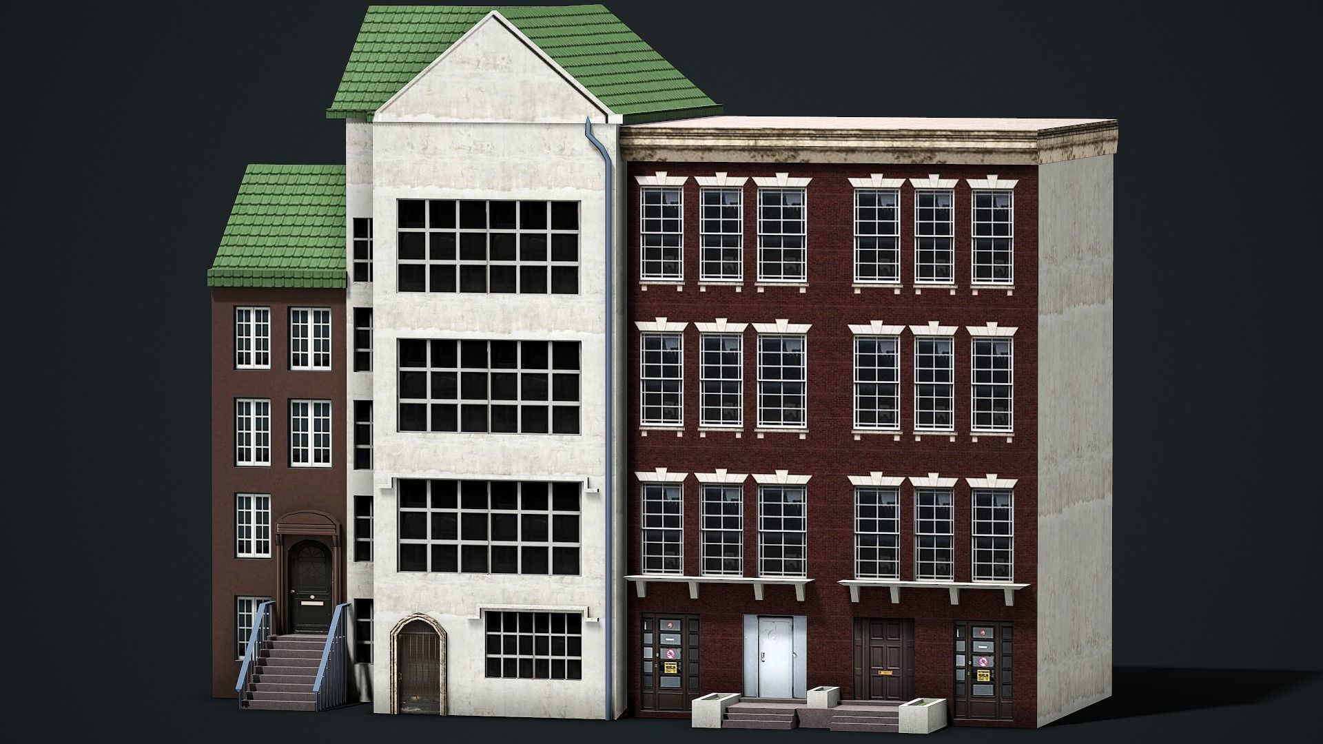 Modern House 01 - Low Poly Game Ready Low-poly 3D model_1