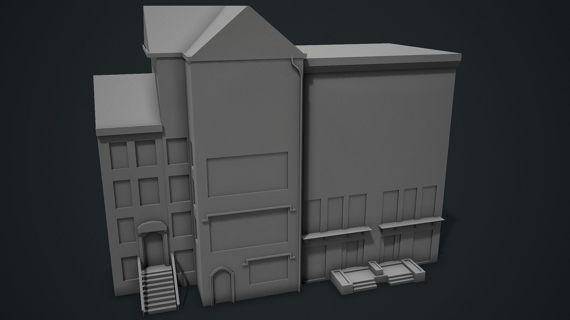 Modern House 01 - Low Poly Game Ready Low-poly 3D model_10