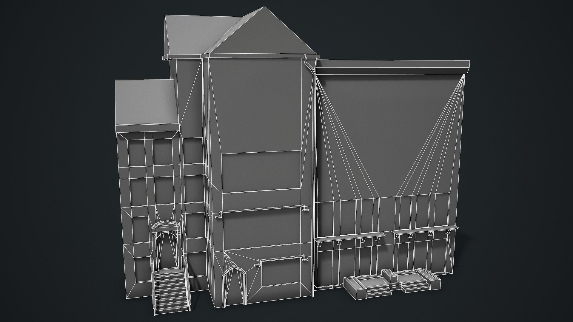 Modern House 01 - Low Poly Game Ready Low-poly 3D model_12