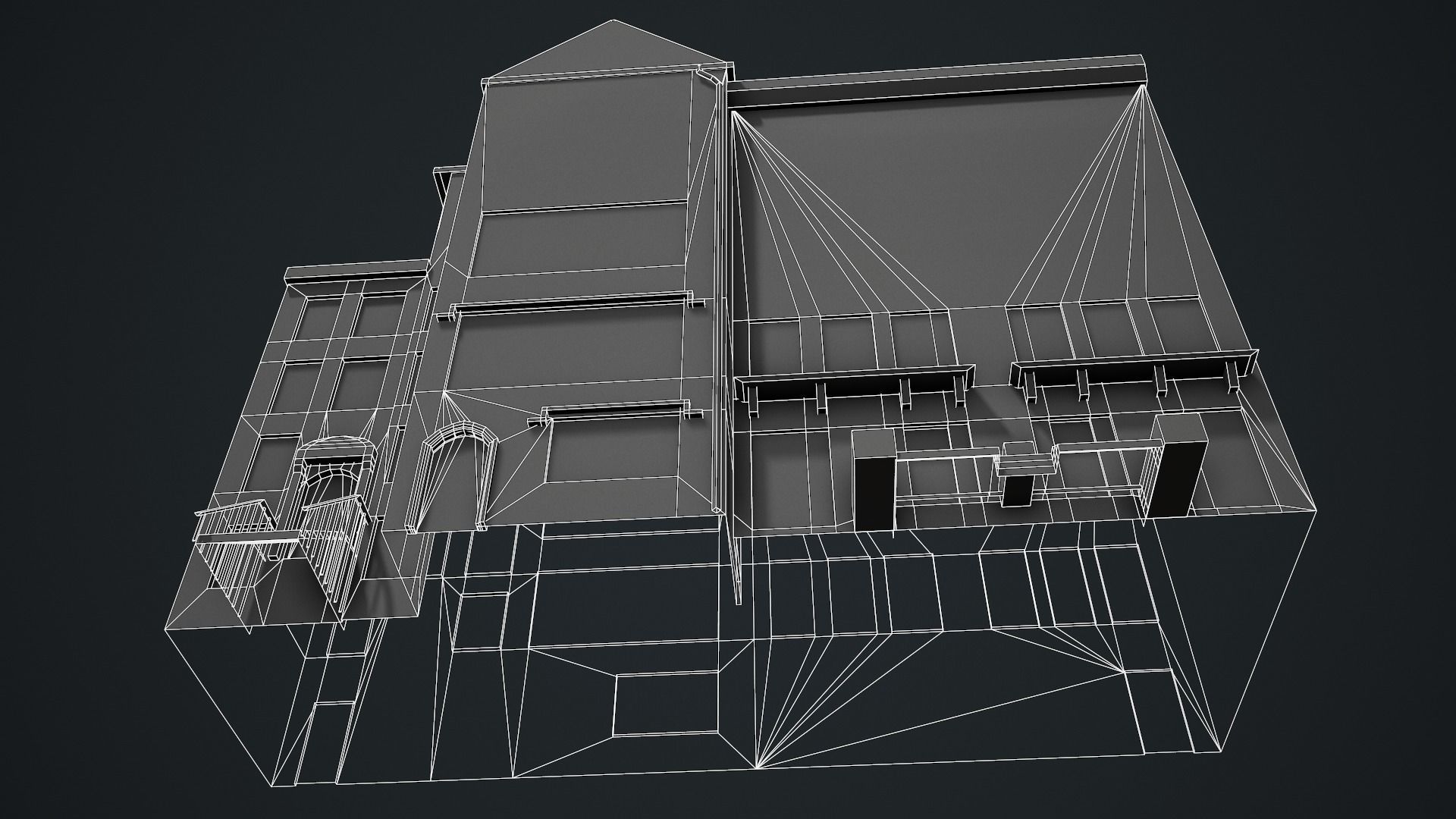 Modern House 01 - Low Poly Game Ready Low-poly 3D model_15