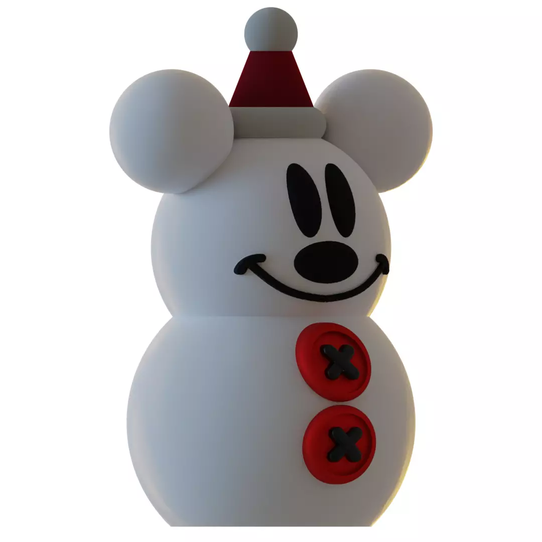 Mickey Mouse Snowman 3D print model_0