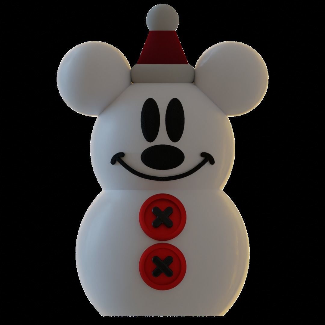 Mickey Mouse Snowman 3D print model_1