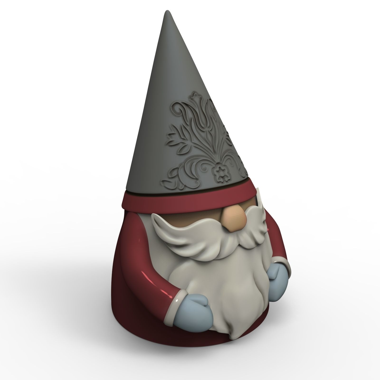 Decorative Santa Design with Ornate Hat for Holiday Decor 3D print model_8