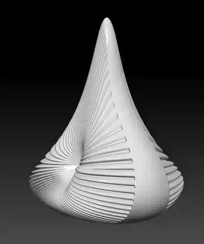 PYRAMID STRIPED SWIRL BENDY SHAPE 3D print model