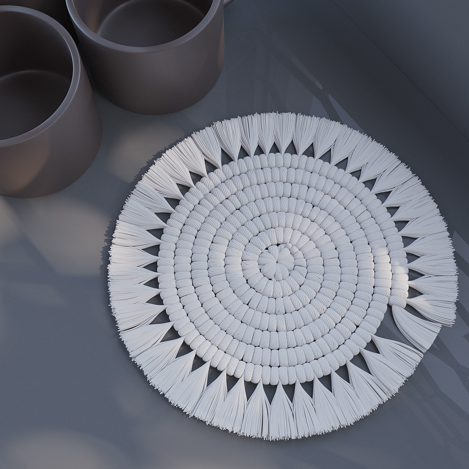 Macrame Mini Coaster 3D model_4