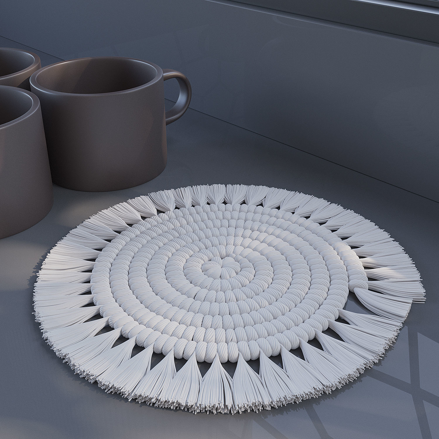 Macrame Mini Coaster 3D model_3