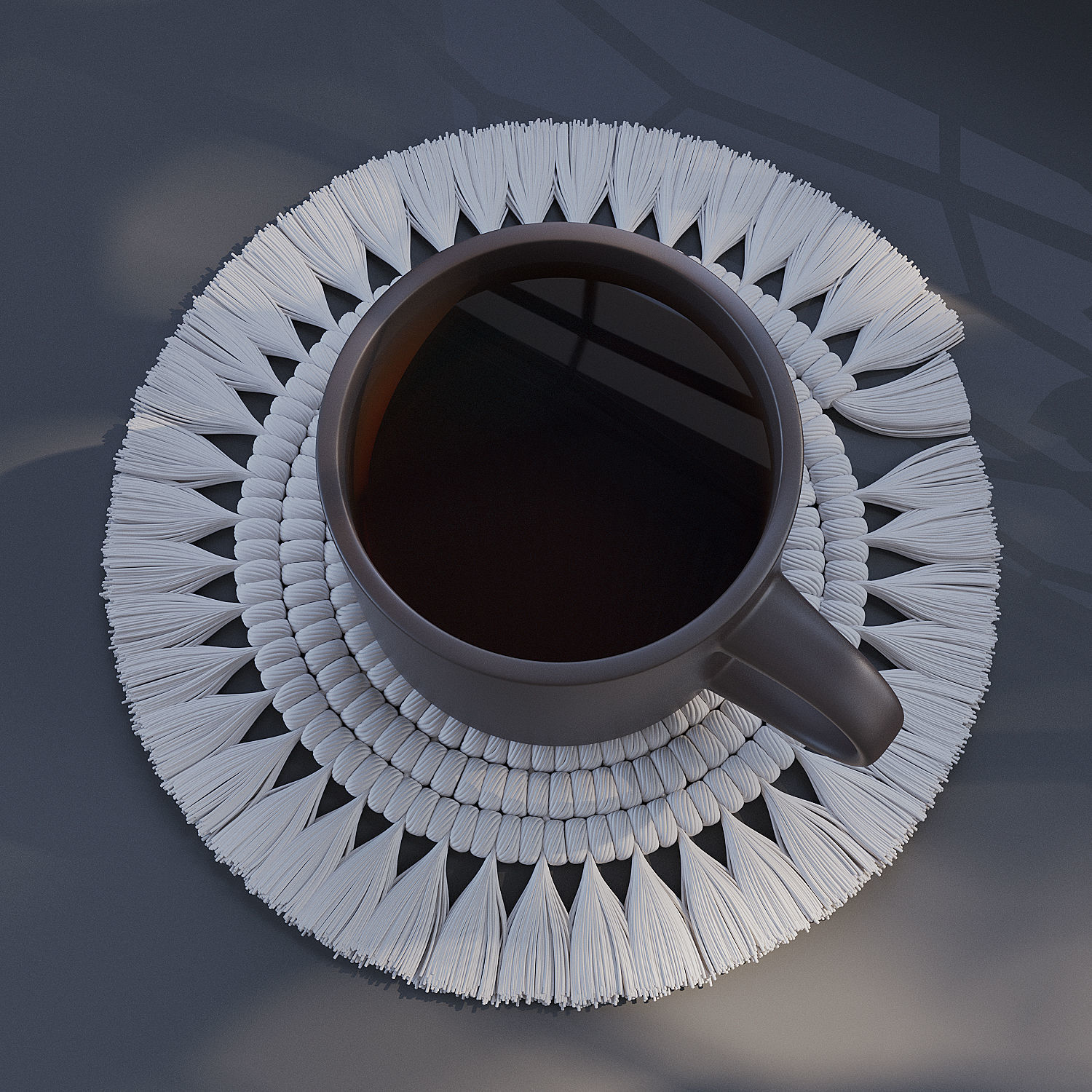 Macrame Mini Coaster 3D model_1