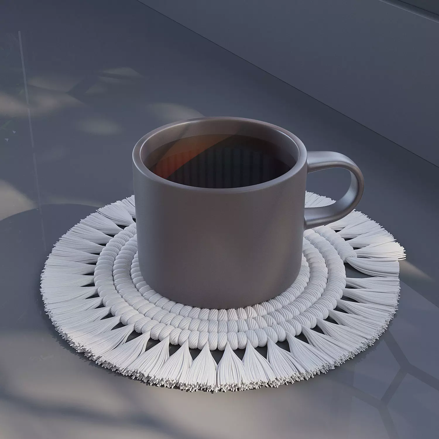 Macrame Mini Coaster 3D model_0