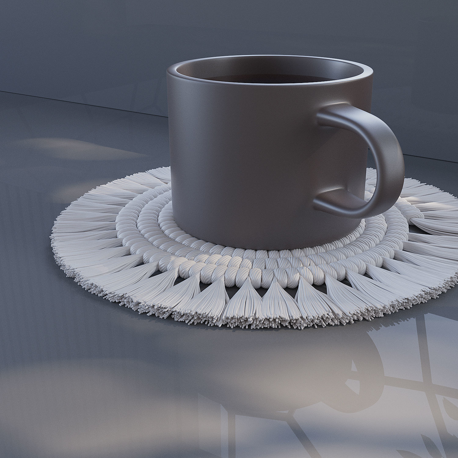 Macrame Mini Coaster 3D model_2