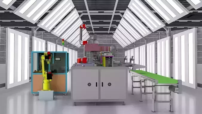 Panel automatic assembly line  3D model