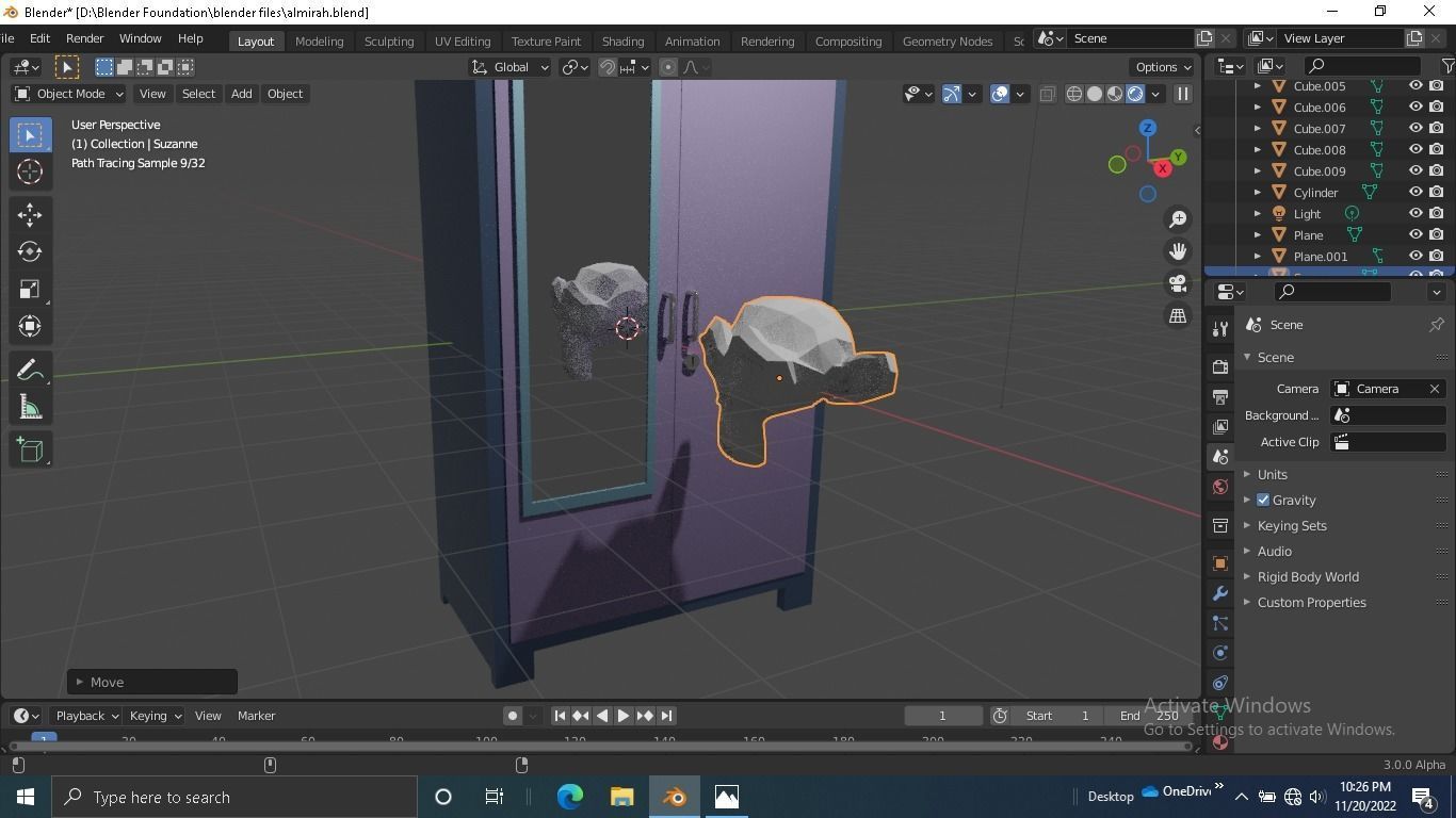 Almirah box Low-poly 3D model_8