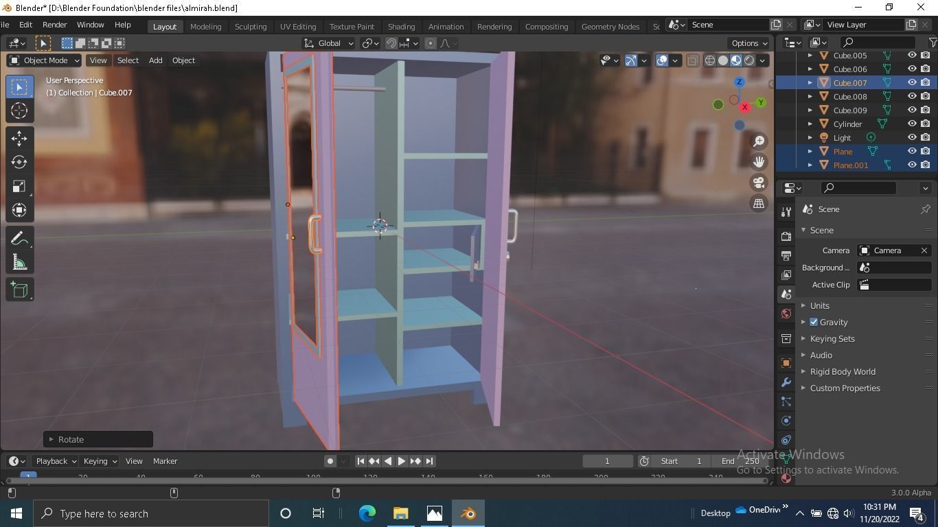 Almirah box Low-poly 3D model_10