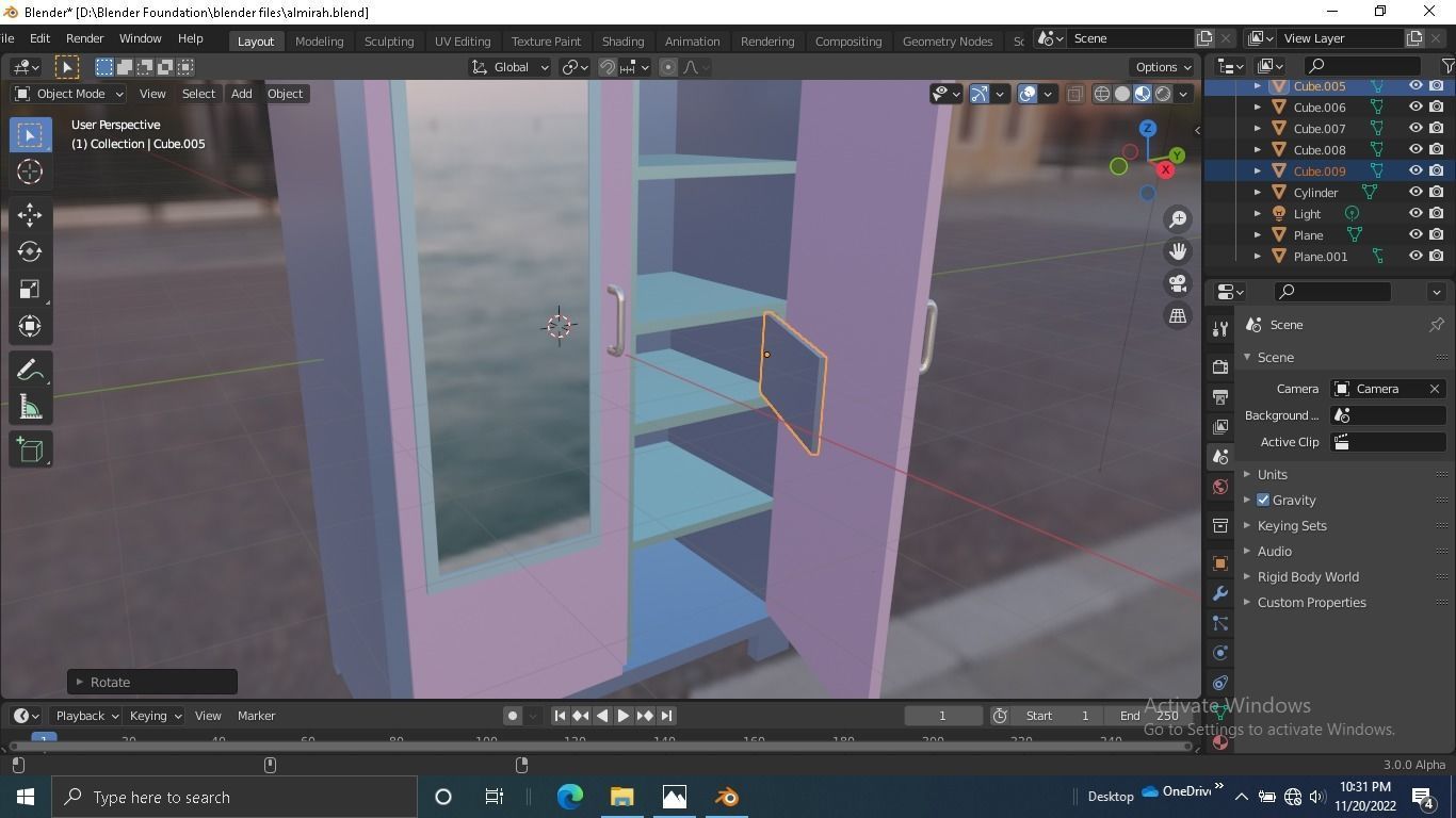 Almirah box Low-poly 3D model_13